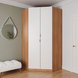 Guarda Roupa De Canto Closet Modular Com 6 Prateleiras Hera Cabecasa Madeiramadeira Louro/branco Geada