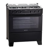 Fogão 5 Bocas Atlas Mônaco Plus com Mesa Inox e Acendimento Automático Preto Bivolt