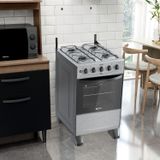 Fogão De Piso A Gás 4 Bocas Acendimento Automático Delicato Plus Kromanox