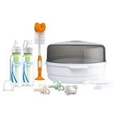 Conjunto De Esterilizador A Vapor De Microondas Dr. Brown&#39;s Com Garrafas E Acessórios