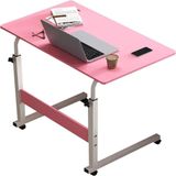 Mesa Computador Notebook Rodinhas Escrivaninha Altura Ajustavel Jantar Cama Sala Menina Quarto Rosa