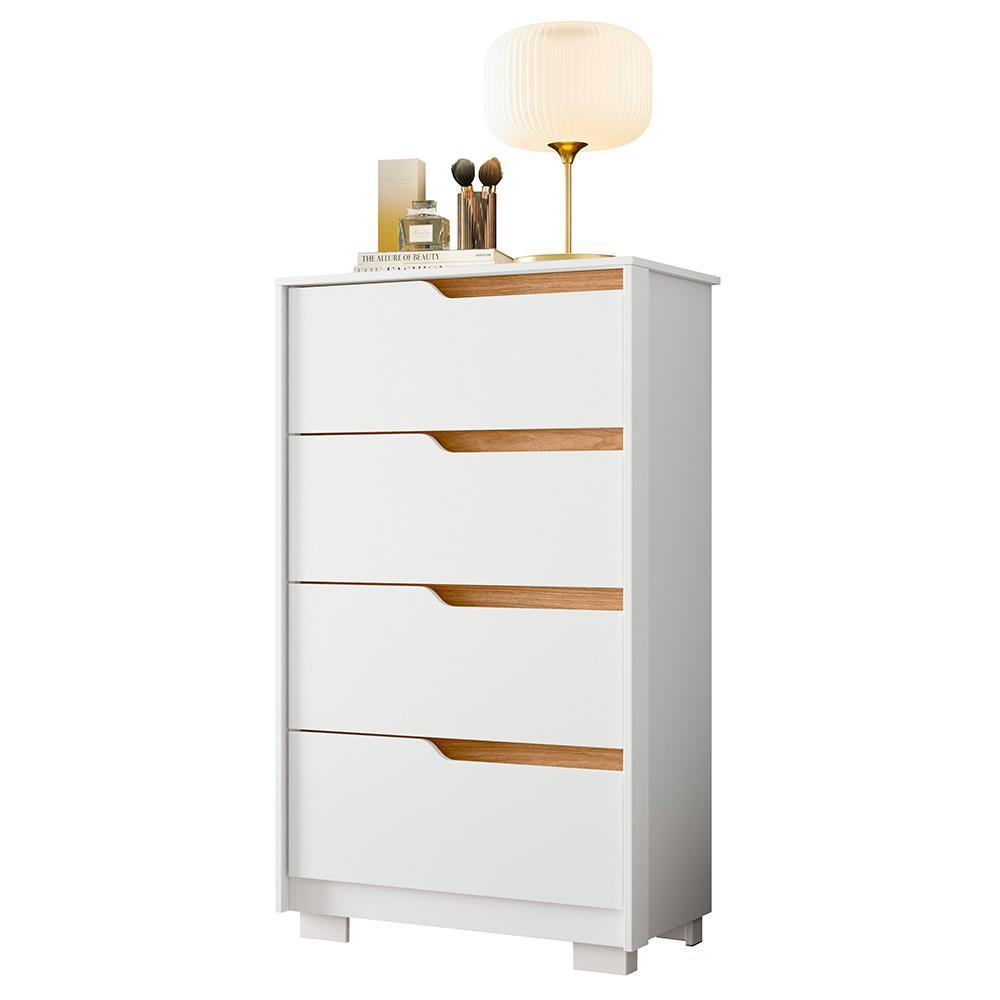 Cômoda Sole 4 Gavetas Branco/freijó - Móveis Albatroz