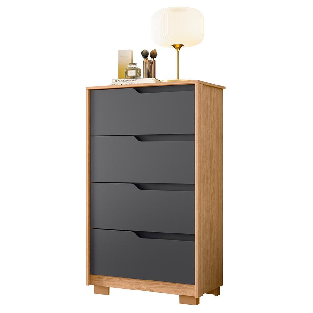 Cômoda Sole 4 Gavetas Titanium/freijó - Móveis Albatroz