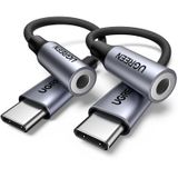 Adaptador De Áudio Usb C Para 3,5 Mm Ugreen Para Iphone Ipad Cinza