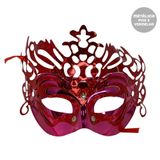 Mascara Veneza Metálica Vermelha Luxo Carnaval Festas