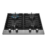 Cooktop A Gás Fischer 4 Bocas Platinium Com Trempe De Ferro Fundido Mesa Vidro Bivolt