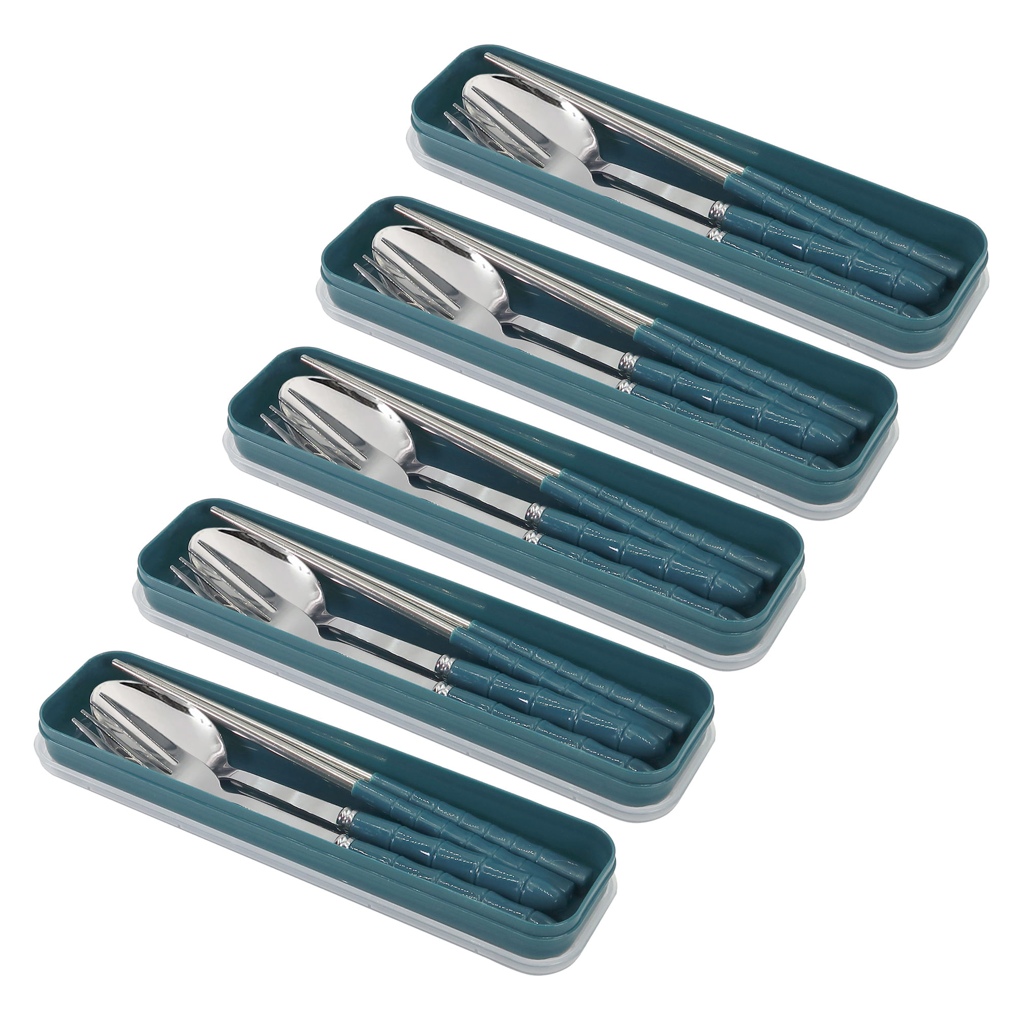 Conjunto De Talheres Teds 5x - Colher, Garfo E Pauzinhos Com Estojo