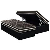 Conjunto Box Baú Solteiro: Colchão Espuma Paropas D28 / Master Ag80 Black Double Face 17 + Base Crc Suede Black (88x188)