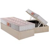 Conjunto Box Baú Solteiro: Colchão Espuma Paropas D28 Pasquale Clean + Base Crc Suede Clean (88x188)