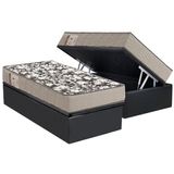 Conjunto Box Baú Solteiro: Colchão Espuma Ortobom D26 Physical Ultra Resistente + Base Crc Suede Gray (88x188)
