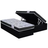 Conjunto Box Baú Solteiro: Colchão Espuma Orthoflex D20 Comfortpedic + Base Crc Suede Black (88x188)