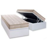 Conjunto Box Baú Solteiro: Colchão Espuma Paropas D28 / Master Ag80 Clean Double Face 17 + Base Crc Courano White (88x188)