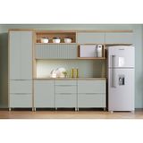 Cozinha Modulada Completa Marquesa 6 Peças (3aéreos+2balcões+1paneleiro) C6p86 Nature/verde - Nesher