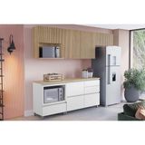 Cozinha Modulada Completa Rainha 5 Peças (3aéreos+2balcões) C5p112 Nature/branco - Nesher