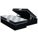 Conjunto Box Baú Solteiro: Colchão Espuma Probel D28 Prodormir Advanced Black + Base Crc Suede Black (88x188)