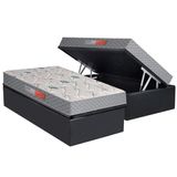 Conjunto Box Baú Solteiro: Colchão Espuma Plumatex D26 Falcon Firme + Base Crc Suede Gray (88x188)