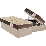 Cama Box Baú Solteiro: Colchão Espuma D33 Orthoflex Comfortpedic + Base Crc Suede Clean (88x188)