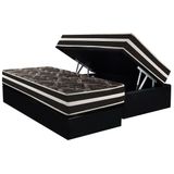 Conjunto Box Baú Solteiro: Colchão Espuma Paropas D28 / Master Ag80 Black Double Face 25 + Base Crc Suede Black (88x188)