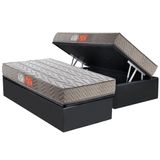 Conjunto Box Baú Solteiro: Colchão Espuma Paropas D45 Pasquale Gray + Base Crc Suede Gray (88x188)