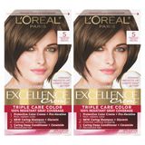 Cor De Cabelo L&#39;oreal Paris Excellence Creme 5 Castanho Médio X2