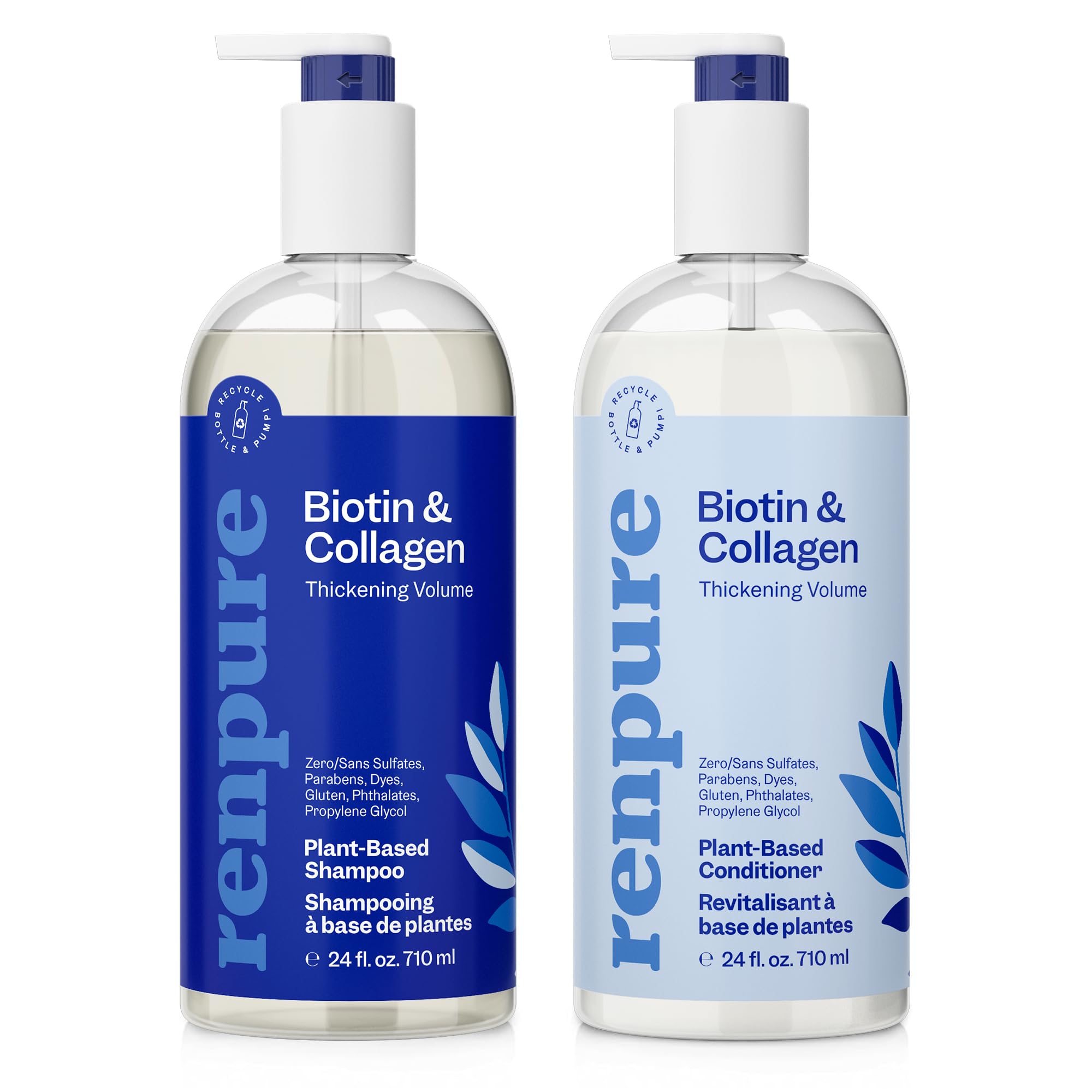 Conjunto De Xampu E Condicionador Renpure Biotina E Colágeno 720ml