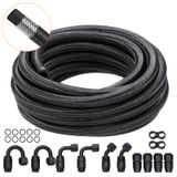 Kit De Linha De Combustível Vevor 6an 20 Pés De Nylon De Aço Inoxidável Trançado