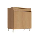 Balcão De Cozinha Modulado C/ Tampo Simone Mendes C/ 2 Portas E 1 Gaveta 80cm Carvalho/cinza - Nesher