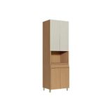 Paneleiro De Cozinha Modulado Simone Mendes C/ 4 Portas E 1 Gaveta 70cm Carvalho/cinza - Nesher