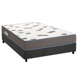 Cama Box Casal: Colchão Espuma D33 Ortobom Light Saúde + Base Crc Suede Gray (138x188)