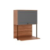 Armário Aéreo Cozinha Modulado Bella 2605 C/ 1 Porta 60cm Nogal/cinza - Carraro