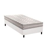 Conjunto Box Solteiro: Colchão Espuma Paropas D28 / Master Ag80 Prata Double Face 17 + Base Crc Courano White (88x188)