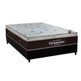 Cama Box Casal: Colchão Molas Ensacadas Ortobom Sleep King + Base Crc Suede Black (138x188)