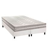 Cama Box King: Colchão Espuma D33 Paropas D45/ Pro Sono Double Face Prata + Base Crc Courano White (193x203)