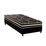 Conjunto Box Solteiro: Colchão Espuma Paropas D28 / Master Ag80 Black Double Face 17 + Base Crc Suede Black (88x188)