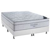 Cama Box Queen: Colchão Molas Superpocket Ensacadas Ortobom Freedom + Base Crc Courano White (158x198)