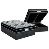 Cama Box Baú Queen: Colchão Molas Masterpocket Ensacadas Probel Prolastic Prodormir Born + Base Crc Suede Gray (158x198)