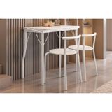 Conjunto: Mesa De Cozinha Multiuso Dobrável E 2 Banquetas 105 Branco/courano Branco - Carraro