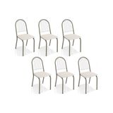 Kit 6 Cadeiras De Cozinha Noruega C077 6 Un Niquel/branco 106 - Kappesberg