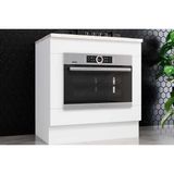 Gabinete De Cozinha Modulado Balcão C/ Tampo Americana P/ Forno De Embutir E Cooktop 80cm Branco - Henn