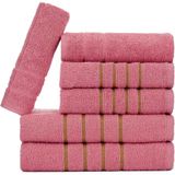 Jogo De Toalha Montreal 2 Banhão + 2 Rosto + 2 Tapete Piso Luxuoso 100% Algodão Crochê