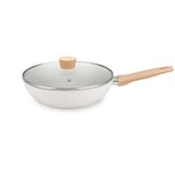 Frigideira Wok Antiaderente Carmela Vanilla Com Tampa