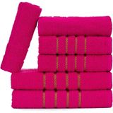 Jogo De Toalha Montreal 2 Banhão + 2 Rosto + 2 Tapete Piso Luxuoso 100% Algodão Rosa Pink