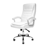 Cadeira De Escritório Presidente Executiva Alta Big Confortável Molas Ensacadas Pillow Top Branca