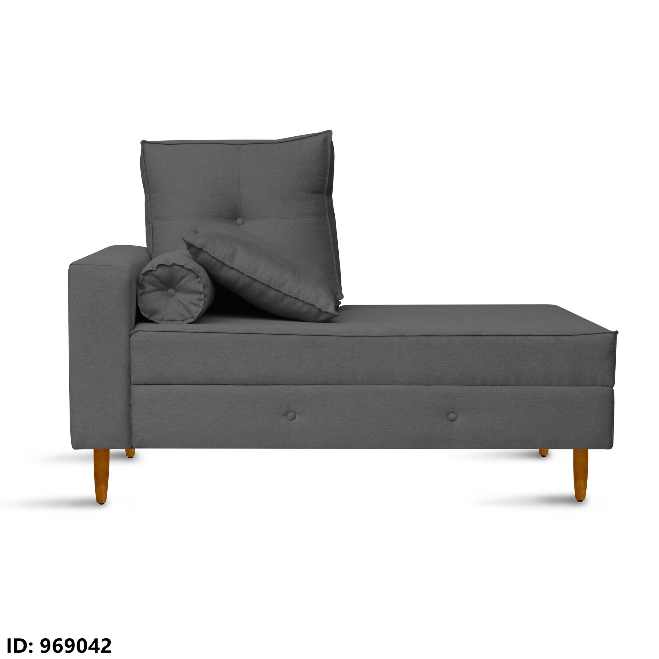 Recamier Calçadeira Cancun 158cm X 85cm X 80cm Grafite