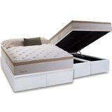 Cama Box Baú Queen: Colchão Molas Masterpocket Ensacadas Herval Inspiracion + Base Crc Courano White (158x198)