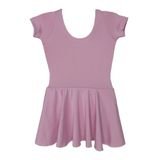 Collant Ballet Vya Fit Meia Manga Com Saia Infantil