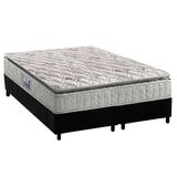 Cama Box Queen: Colchão Espuma D33 D Angelis Anjos Orthosono + Base Crc Suede Black (158x198)