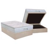 Cama Box Baú Casal: Colchão Molas Masterpocket Ensacadas Orthoflex Starflex Dream New + Base Crc Suede Clean (138x188)
