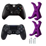 Kit 2 Suporte De Parede Controle Video Game Xbox One S Roxo