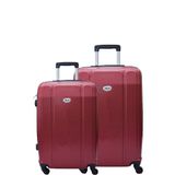 Conjunto De Mala De Viagem Em Abs Ika Continental Cadeado Rodas Giro 360 2 Peças P/m Vermelho
